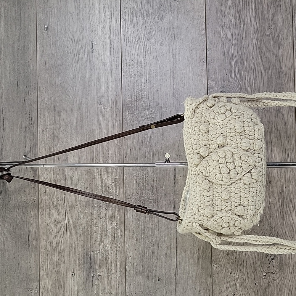 GERARD DAREL Beige Crochet Crossbody Shoulder Bag - Picture 2 of 11